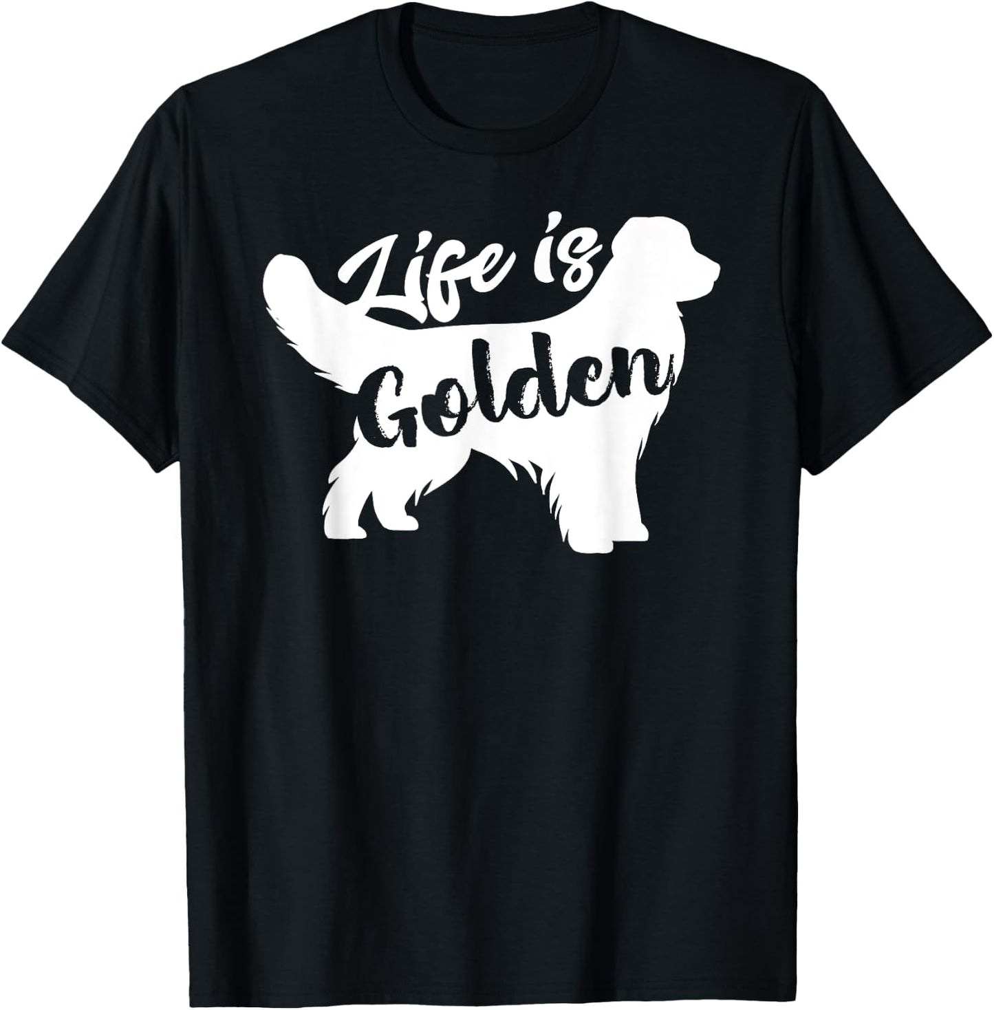 Golden Retriever Hund Life is golden retro vintage T-Shirt - T-Shirt | Black