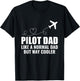 Pilot Dad Like A Normal Dad Airplane Pilot Funny Aviation T-Shirt - T-Shirt | Black