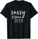 Sassy Since 2013 Birthday 11 Years Old 11st Cute Funny T-Shirt - T-Shirt | Black