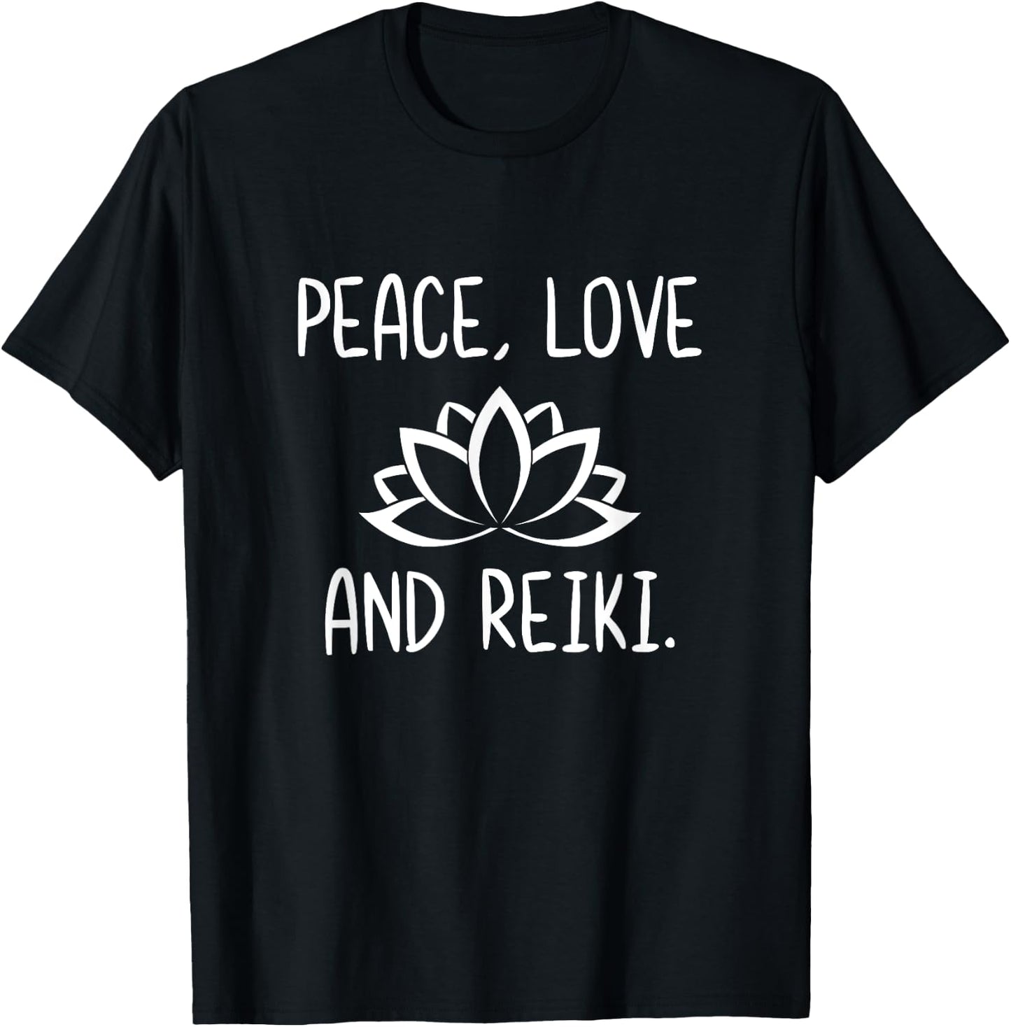 Lotus Peace Love Reik Lotus Zen Meditation T-Shirt - T-Shirt | Black