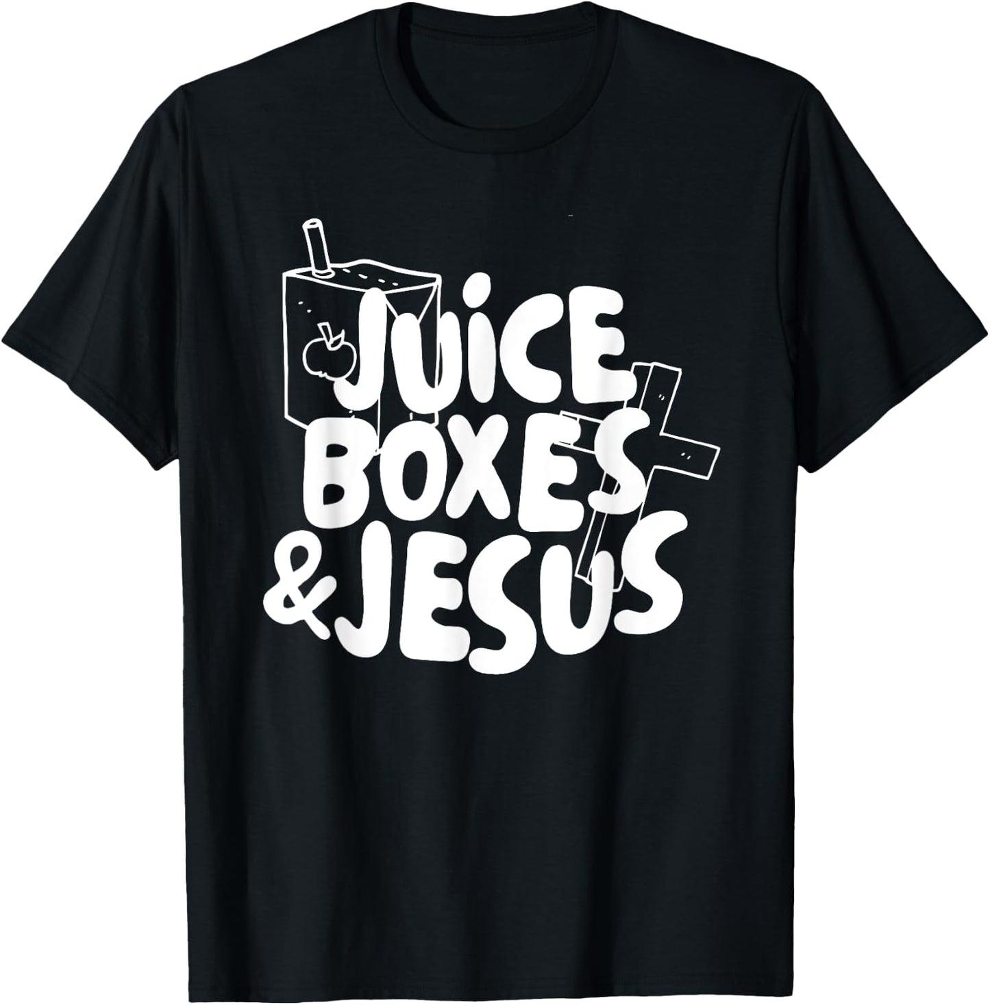 Juice Boxes and Jesus, Kids Religious T-Shirt - T-Shirt | Black