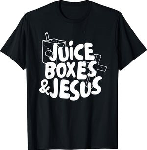 Juice Boxes and Jesus, Kids Religious T-Shirt - T-Shirt | Black