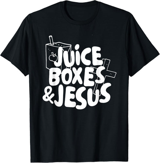 Juice Boxes and Jesus, Kids Religious T-Shirt - T-Shirt | Black