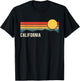 California USA Retro Sunset Style Design T-Shirt - T-Shirt | Black