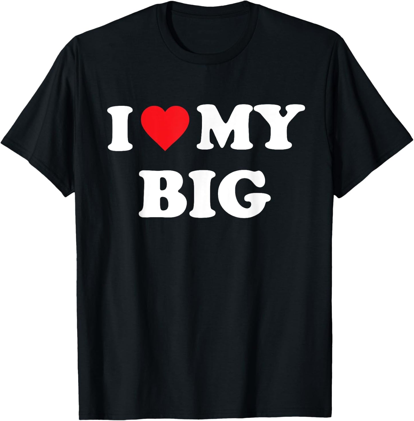 I Heart My Big Funny Matching Little Big Sorority T-Shirt - T-Shirt | Black