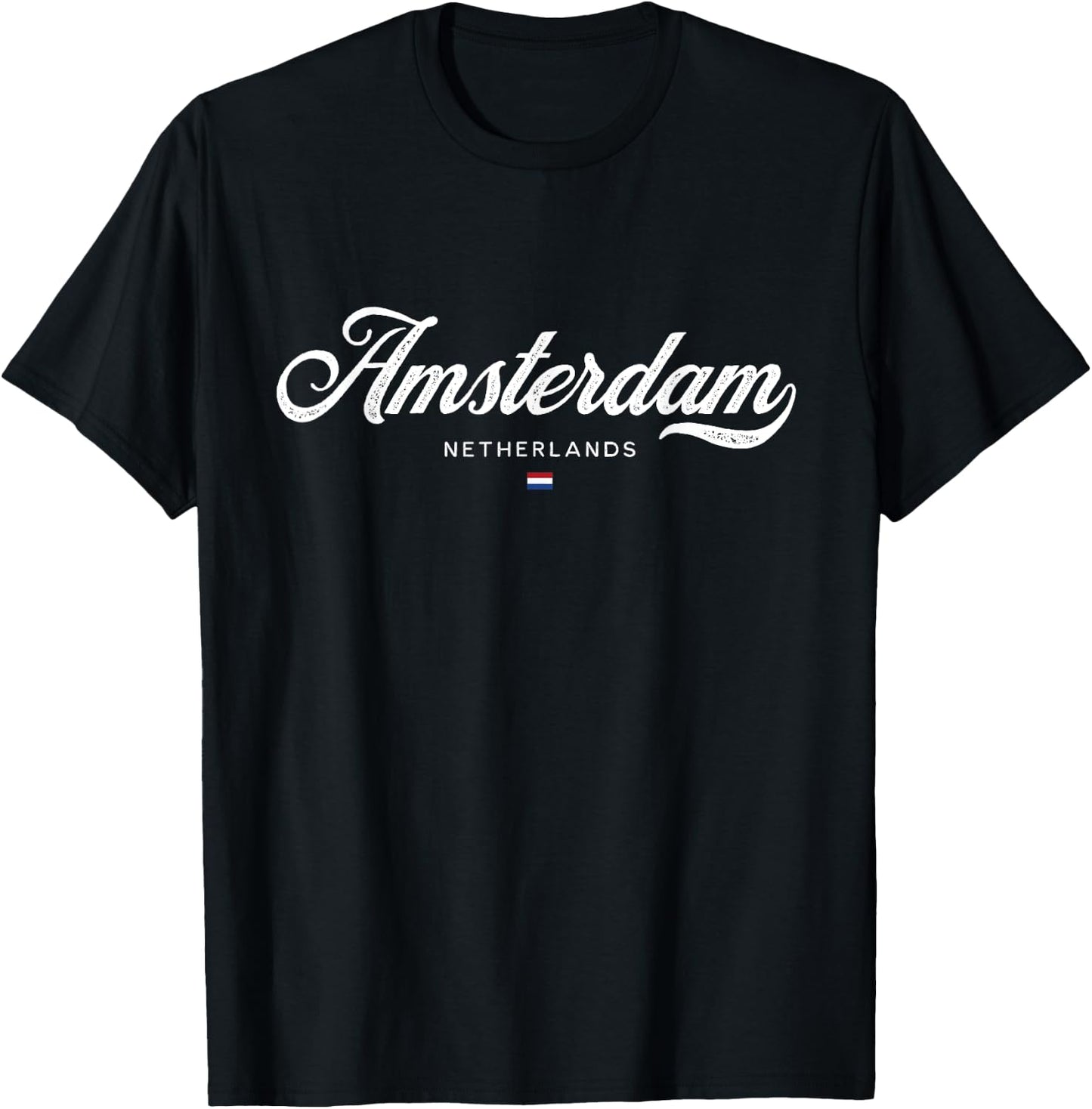 Amsterdam Netherlands Retro Vintage T-Shirt - T-Shirt | Black