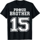 Custom Proud Volleyball Brother Number 15 Personalized Men T-Shirt - T-Shirt | Black