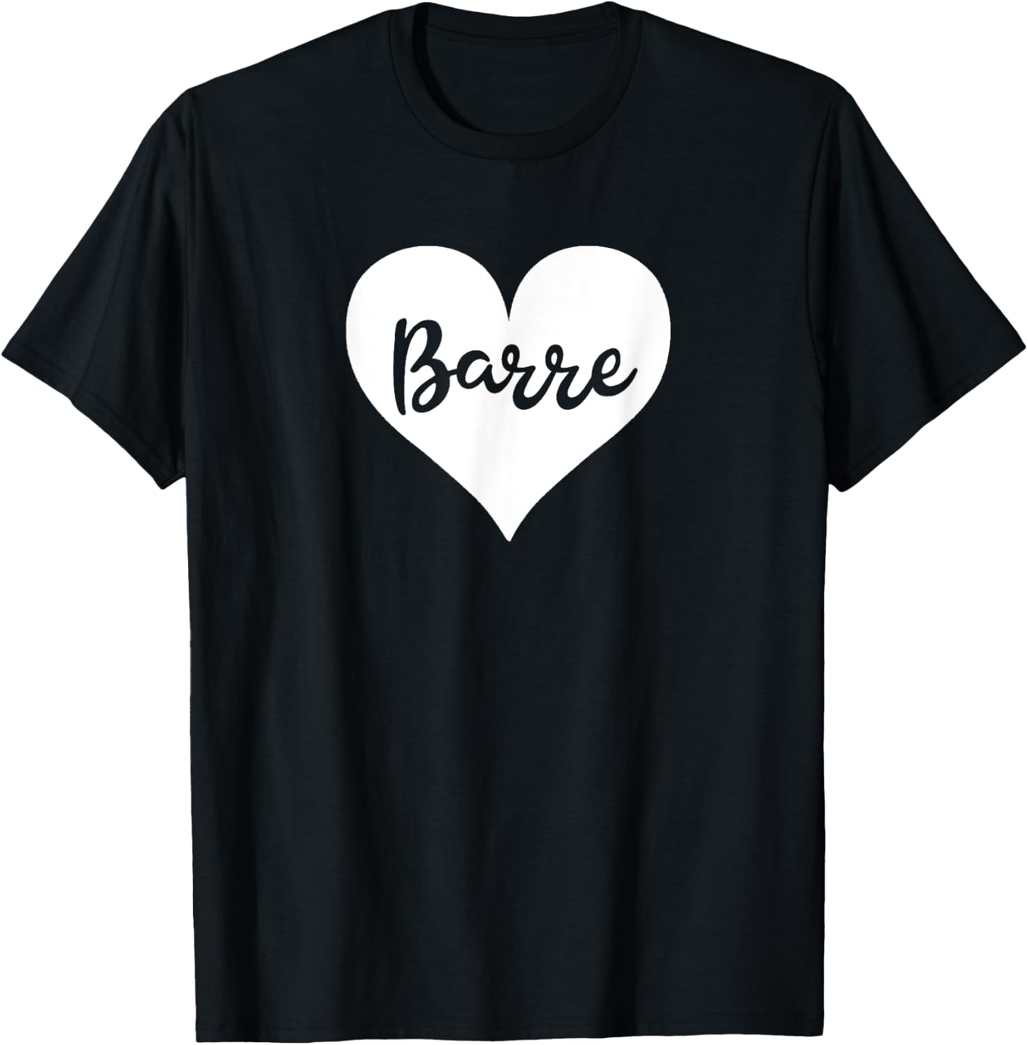 Barre Love Heart Cute Funny Yoga Exercise Barre Sports T-Shirt - T-Shirt | Black