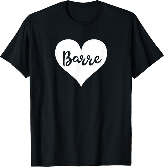 Barre Love Heart Cute Funny Yoga Exercise Barre Sports T-Shirt - T-Shirt | Black