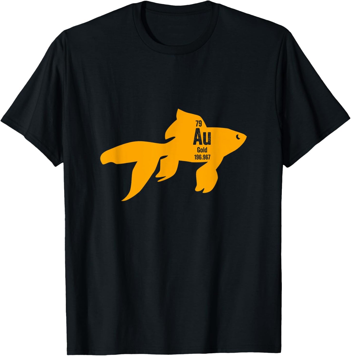 Funny Au Fish Chemistry Gold Element T-Shirt - T-Shirt | Black