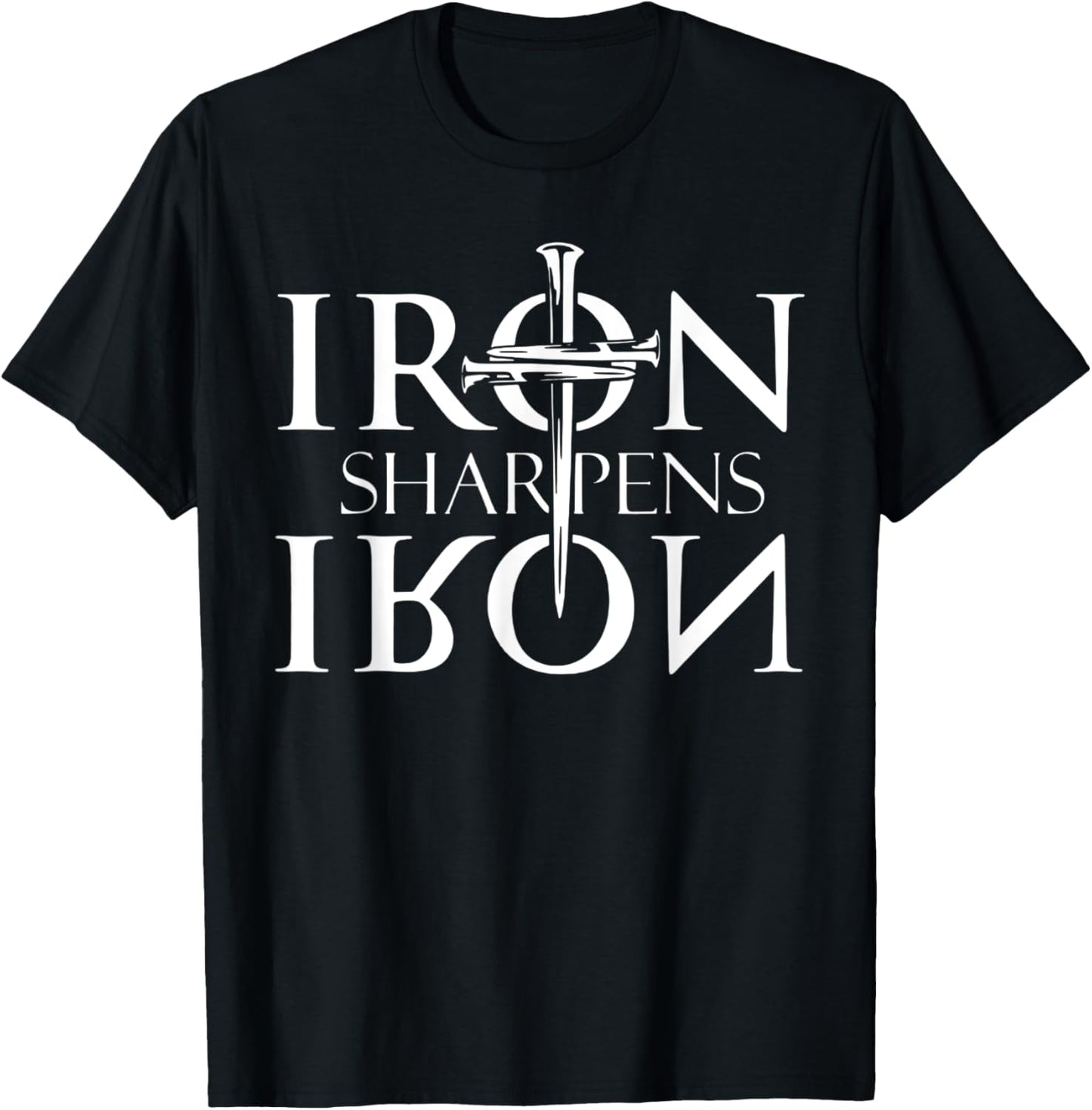 Iron Sharpens Iron Bible Jesus Faith Religious Christian T-Shirt - T-Shirt | Black