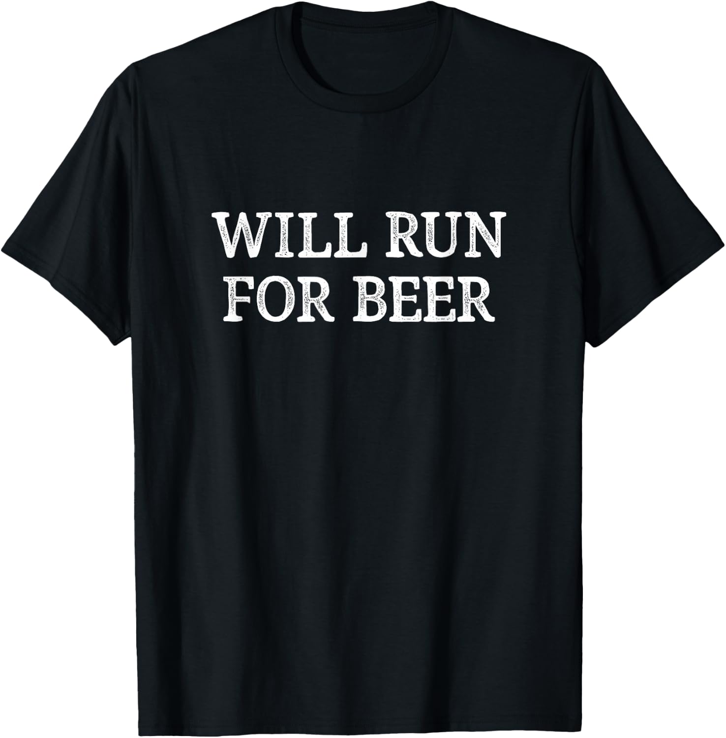 Will Run For Beer - Vintage Style T-Shirt - T-Shirt | Black