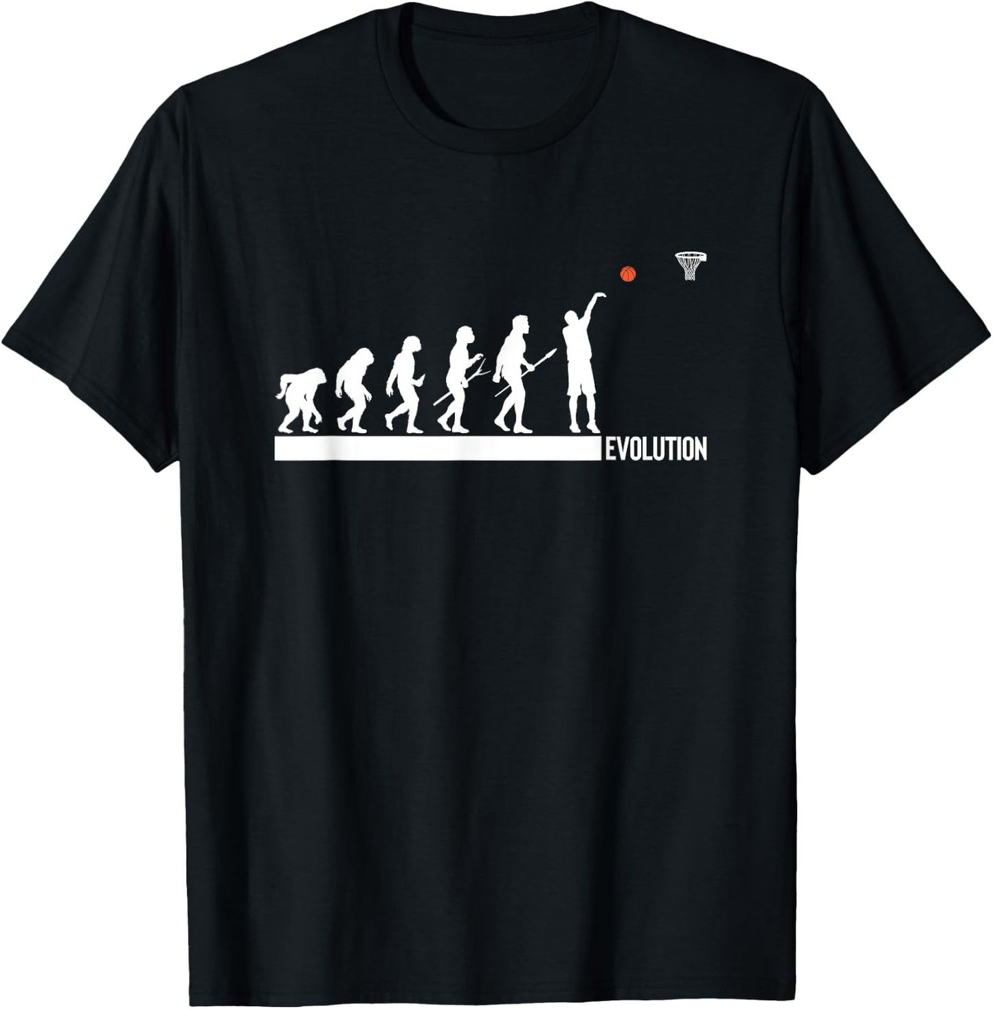 Basketball Evolution Of Man Sport Human Players Fans T-Shirt - T-Shirt | Black