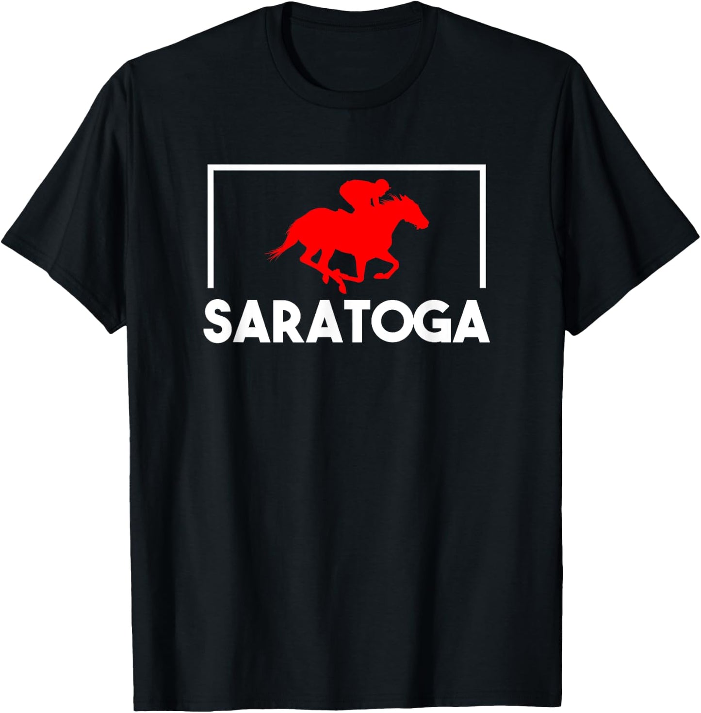 Saratoga Springs Upstate New York Horse Racing Jockey T-Shirt - T-Shirt | Black