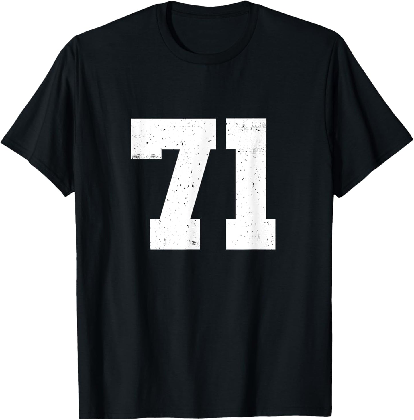 Retro Football Team Number 71 American Rugby Team Numbered T-Shirt - T-Shirt | Black