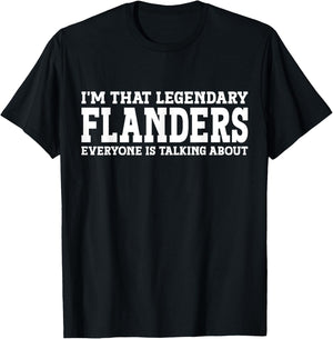 Flanders Surname Funny Team Family Last Name Flanders T-Shirt - T-Shirt | Black
