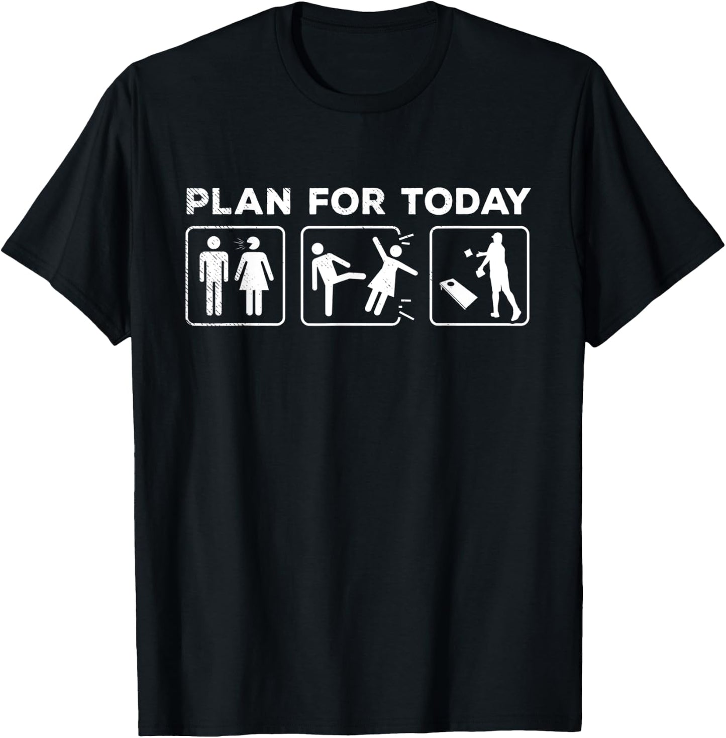 Cornhole sports plan for today funny couple memes theme T-Shirt - T-Shirt | Black