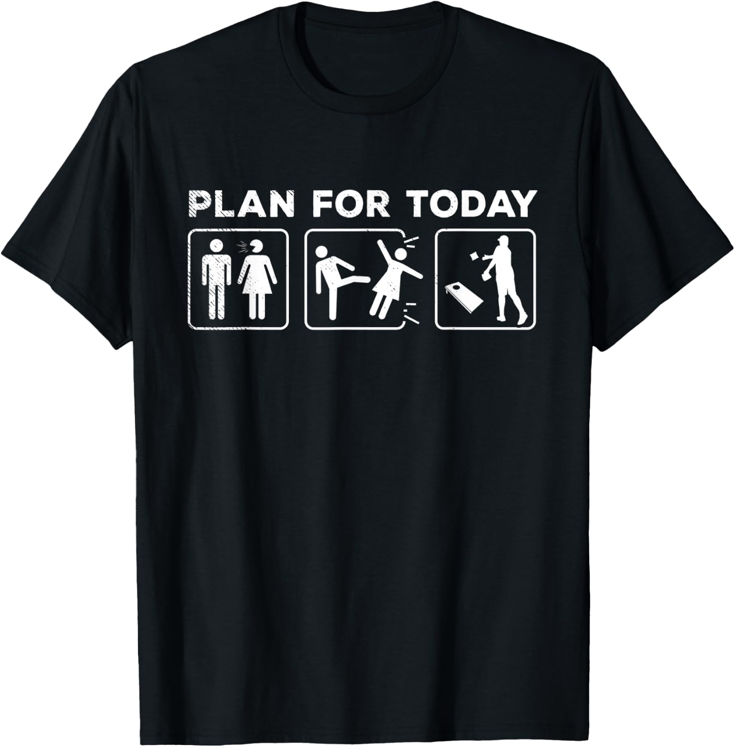 Cornhole sports plan for today funny couple memes theme T-Shirt - T-Shirt | Black