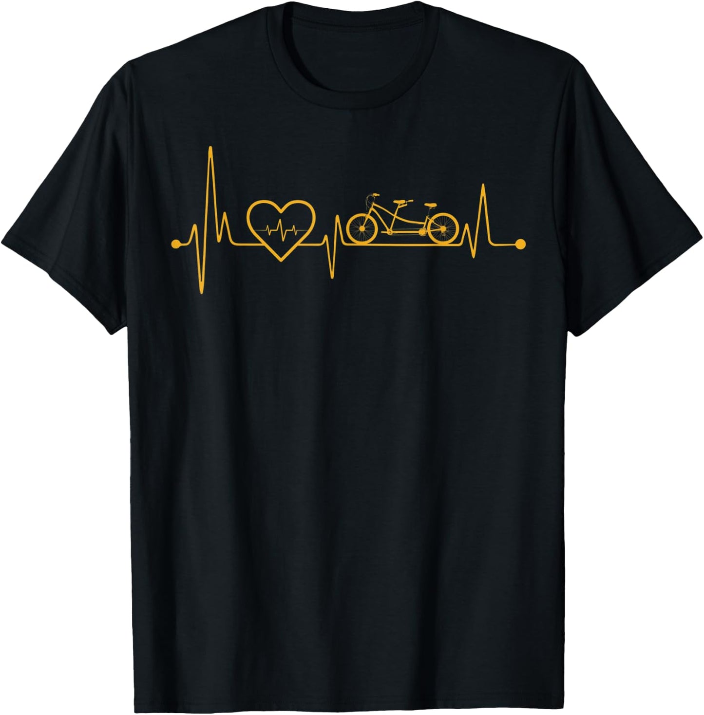 Tandem Bicycle Heartbeat Bike T-Shirt - T-Shirt | Black