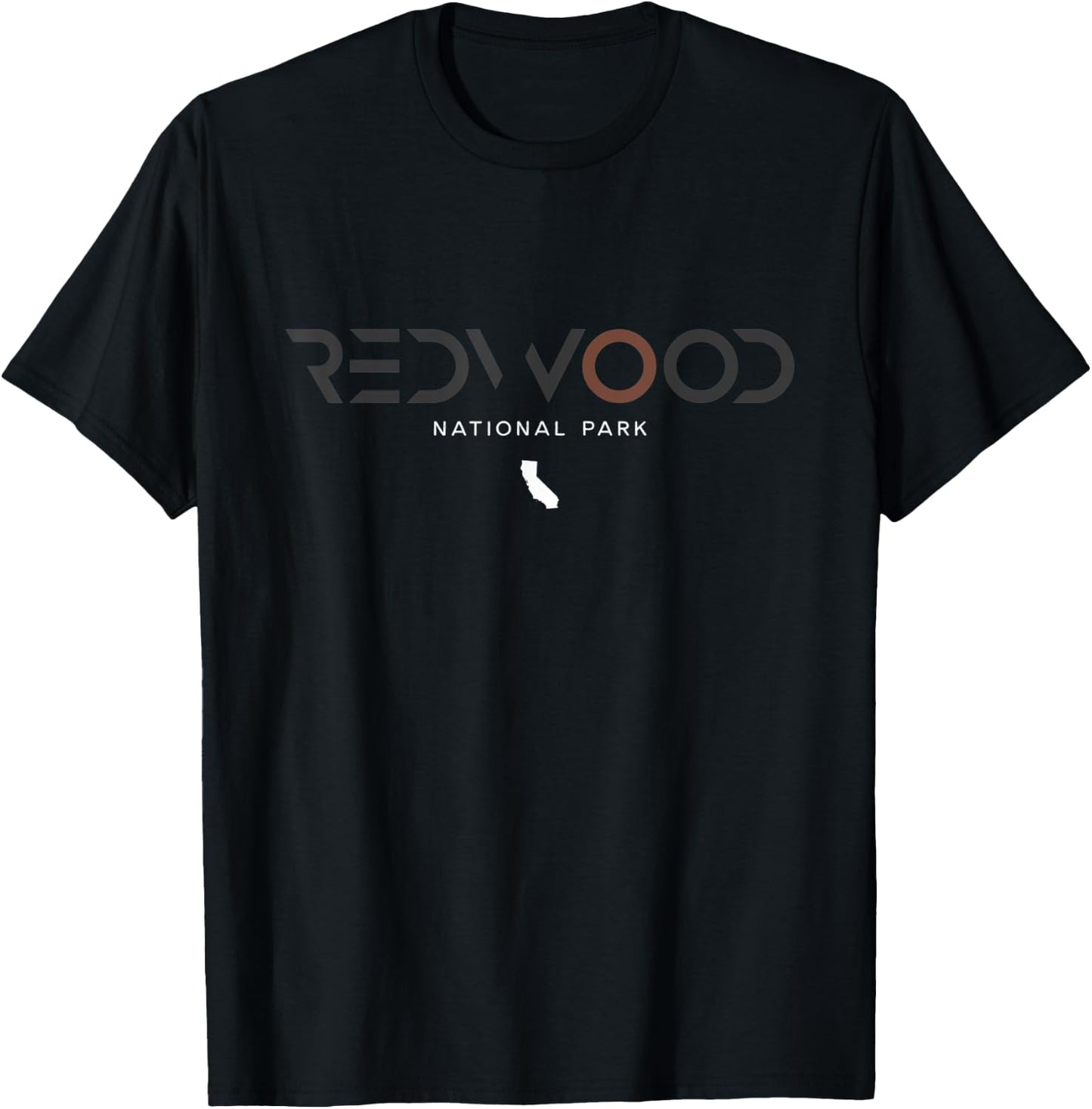 Redwood National Park California Tonal Retro Vintage T-Shirt - T-Shirt | Black