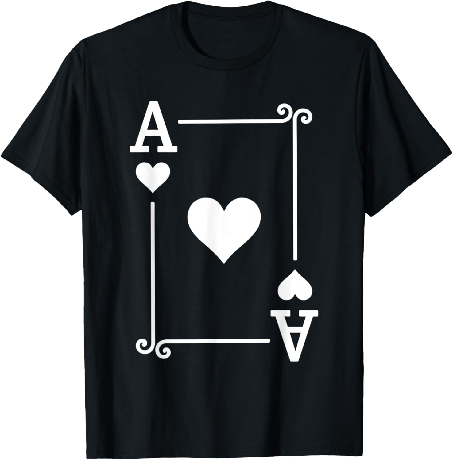 Playing Cards Costume - Ace Hearts Card - Ace Card T-Shirt - T-Shirt | Black