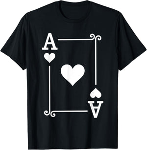 Playing Cards Costume - Ace Hearts Card - Ace Card T-Shirt - T-Shirt | Black