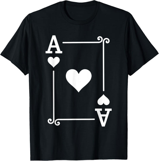 Playing Cards Costume - Ace Hearts Card - Ace Card T-Shirt - T-Shirt | Black