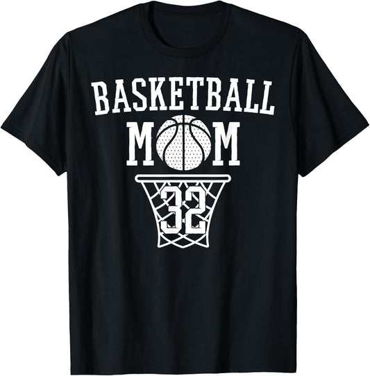 That's My Boy #32 Basketball Jersey Number 32 Basketball Mom T-Shirt - T-Shirt | Black