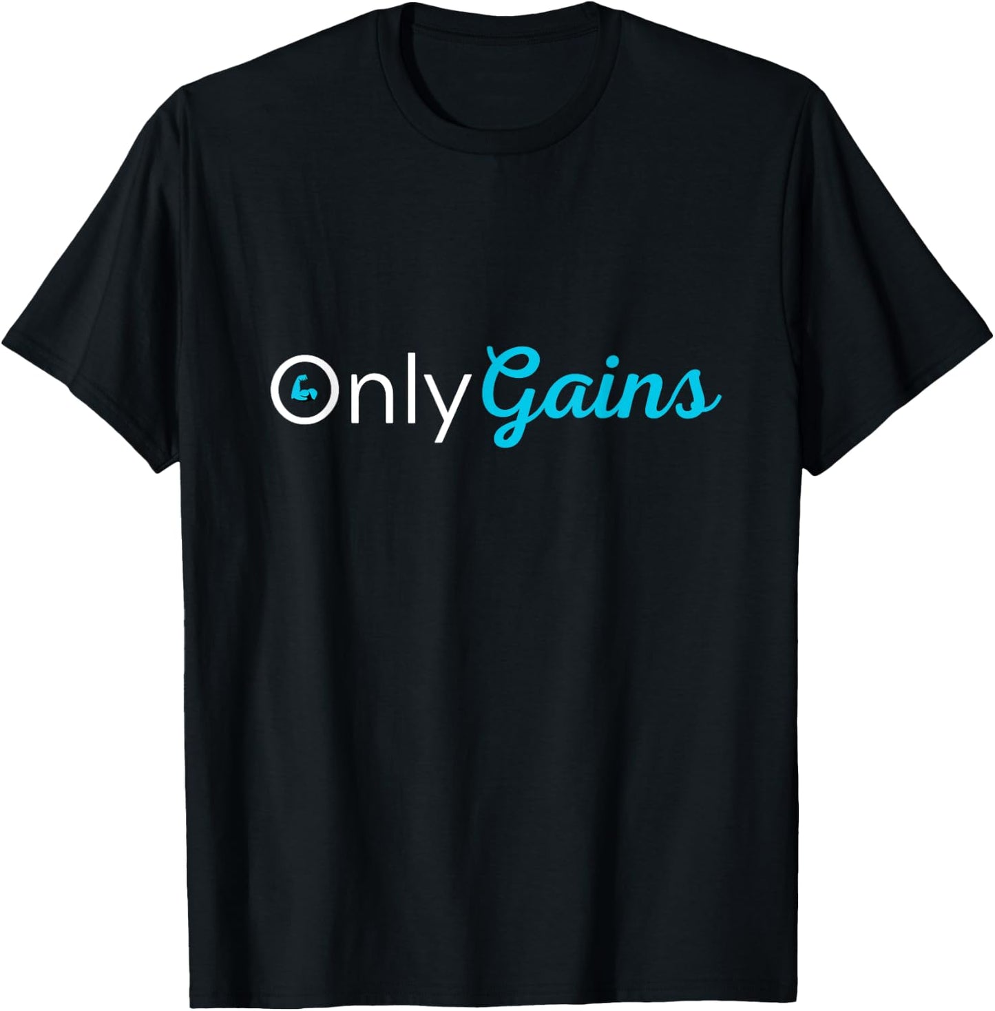 Only Gains, Funny Gym Workout Bodybuilding Weightlifting T-Shirt - T-Shirt | Black