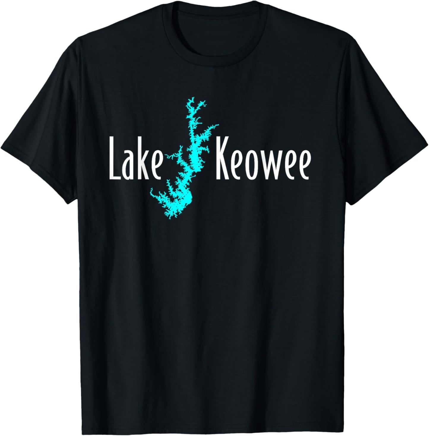 Minimalist Lake Keowee - South Carolina T-Shirt - T-Shirt | Black