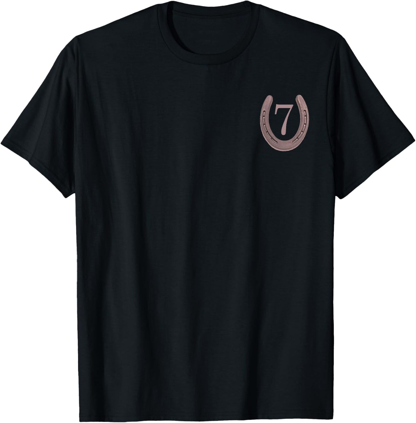 Lucky Horseshoe and the number 7. T-Shirt - T-Shirt | Black
