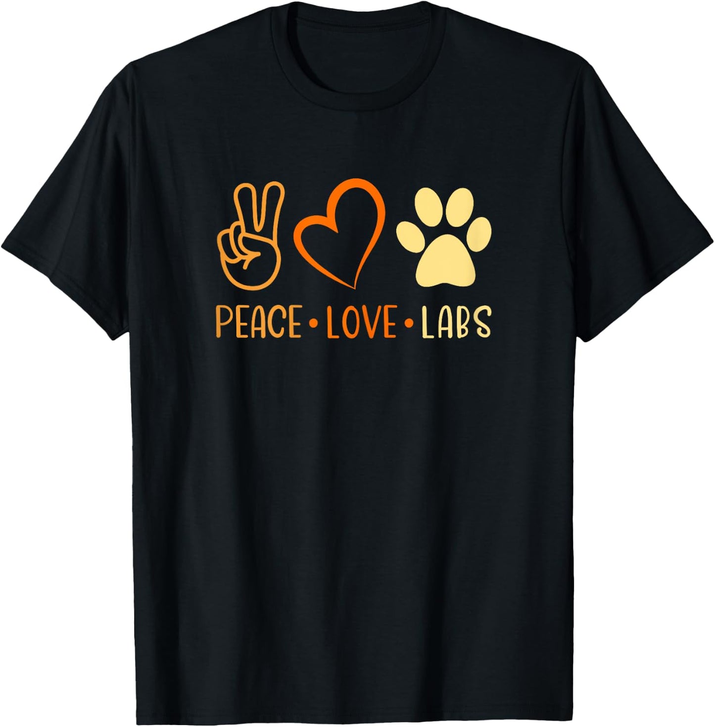 Peace Love Yellow Labs Labrador Lab Mom Fall Autumn T-Shirt - T-Shirt | Black