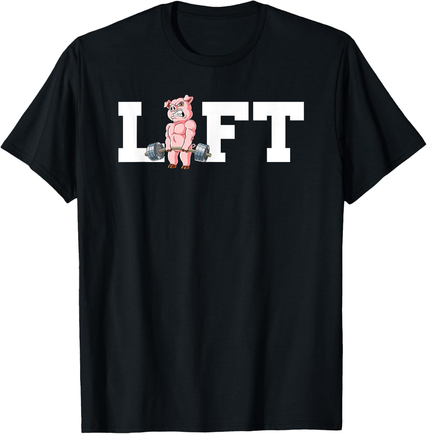 Pig Gym Weight Training Lift Deadlift T-Shirt - T-Shirt | Black