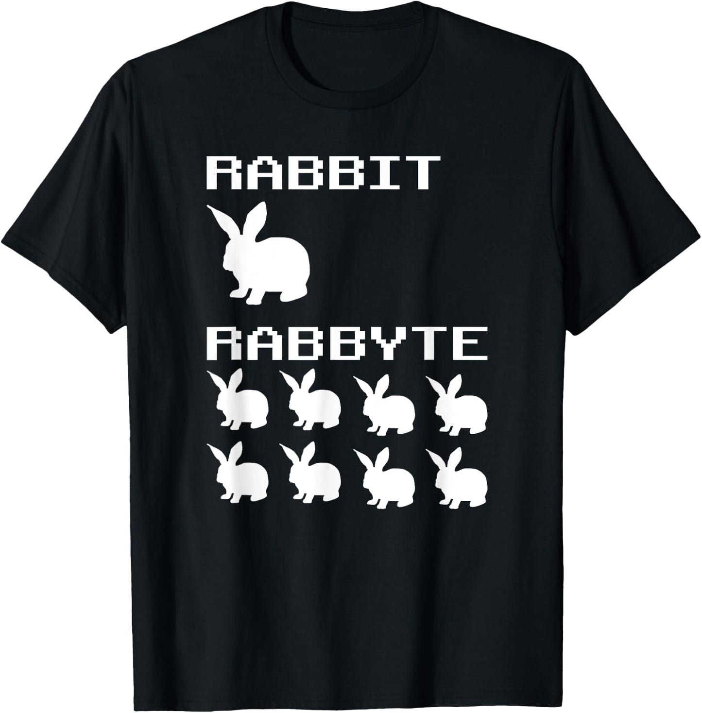 Rabbit & Rabbyte Computer Coding Nerds Jokes Programmer T-Shirt - T-Shirt | Black