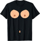 Breast Nipple Belly Button Titten Breasts Funny Costume T-Shirt - T-Shirt | Black