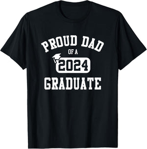 Proud Dad Of A 2024 Graduate Grad Class of 2024 Graduation T-Shirt - T-Shirt | Black