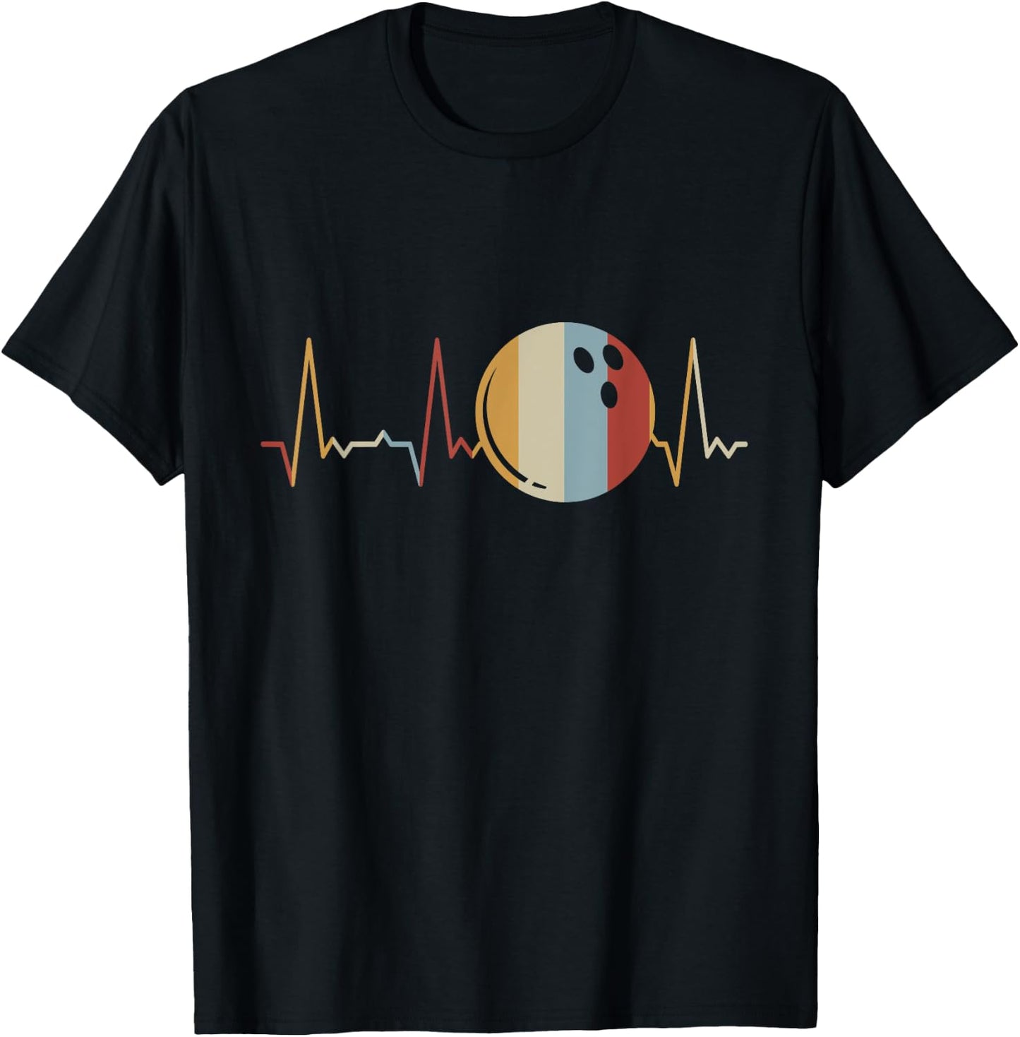 Heartbeat Bowling Ball T-Shirt - T-Shirt | Black