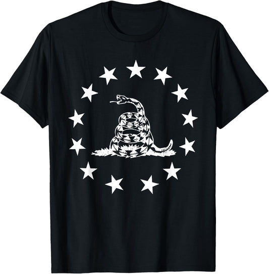 Betsy Ross Gadsden Flag T-Shirt - T-Shirt | Black