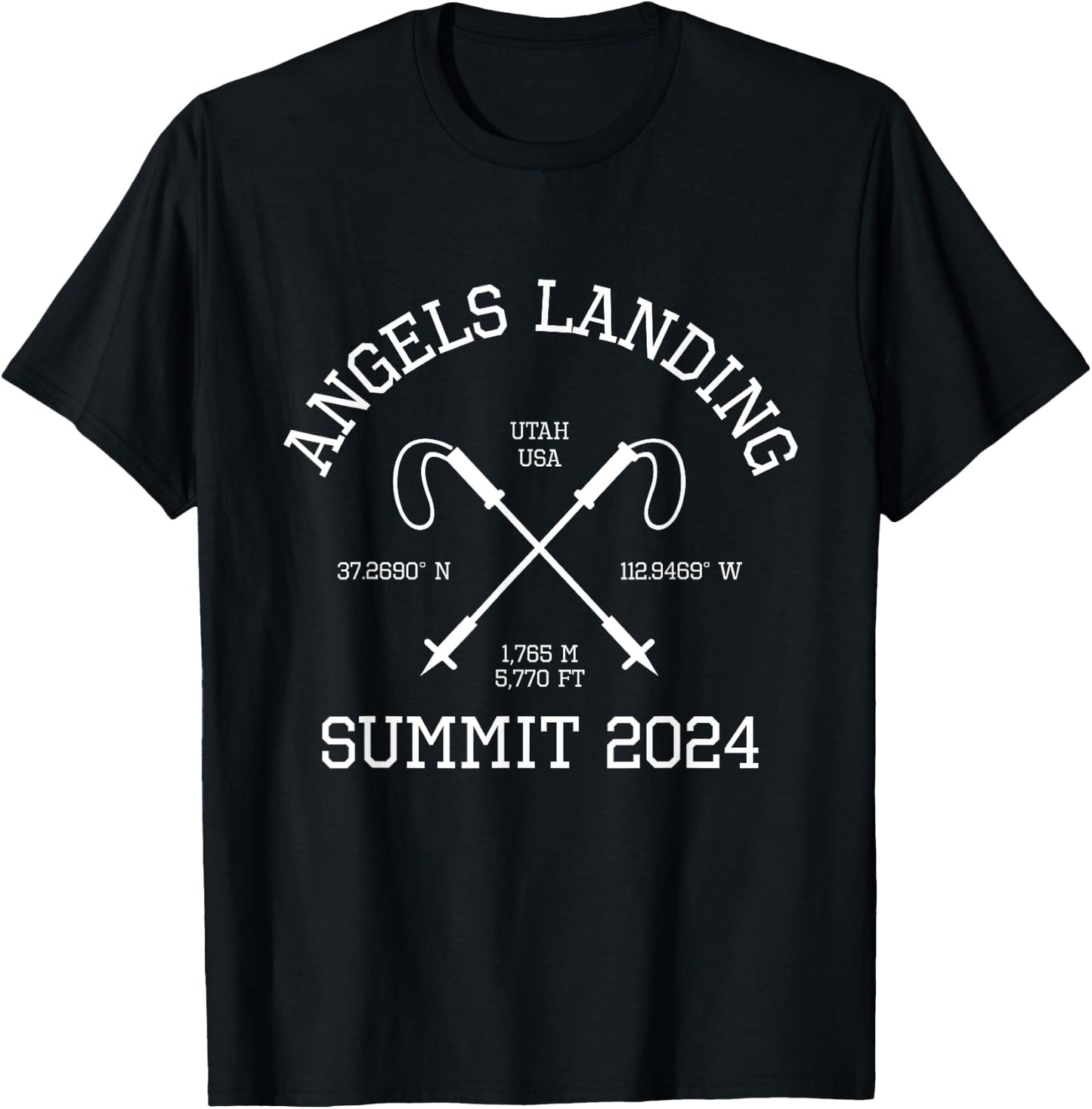 Climbed Angels Landing Summit 2024 Utah USA Hike Hiking T-Shirt - T-Shirt | Black
