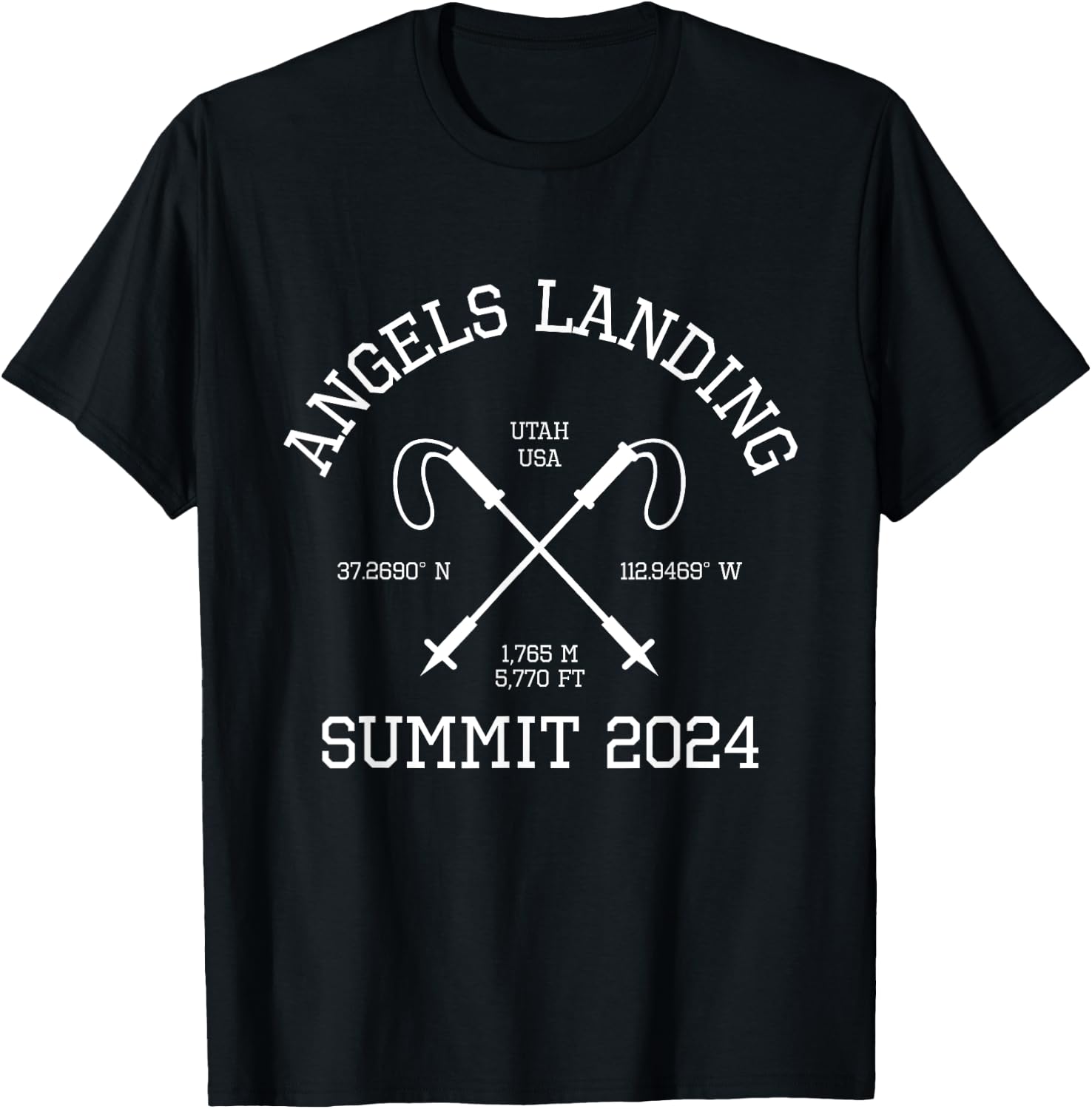 Climbed Angels Landing Summit 2024 Utah USA Hike Hiking T-Shirt - T-Shirt | Black