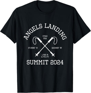 Climbed Angels Landing Summit 2024 Utah USA Hike Hiking T-Shirt - T-Shirt | Black