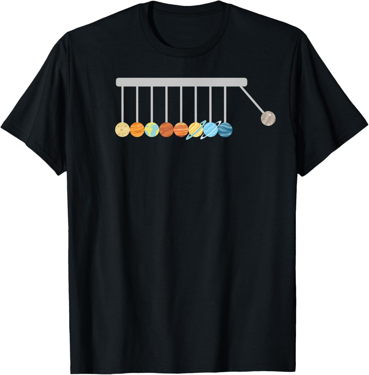 Nerdy Funny Planets Newton's Cradle Space Science Teacher Women Kids T-Shirt - T-Shirt | Black