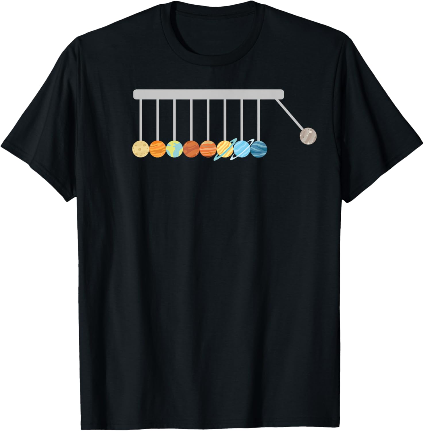 Nerdy Funny Planets Newton's Cradle Space Science Teacher Women Kids T-Shirt - T-Shirt | Black