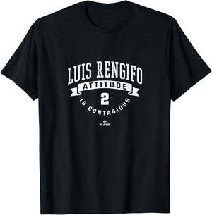 Luis Rengifo Attitude Is Contagious Los Angeles MLBPA T-Shirt - T-Shirt | Black