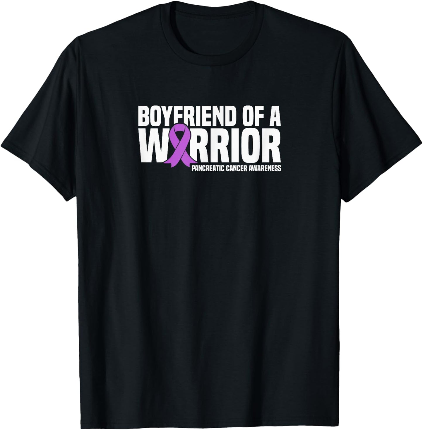 Boyfriend of a Warrior Pancreatic Cancer Awareness T-Shirt - T-Shirt | Black