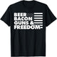 Beer Bacon Guns and Freedom T-Shirt - T-Shirt | Black