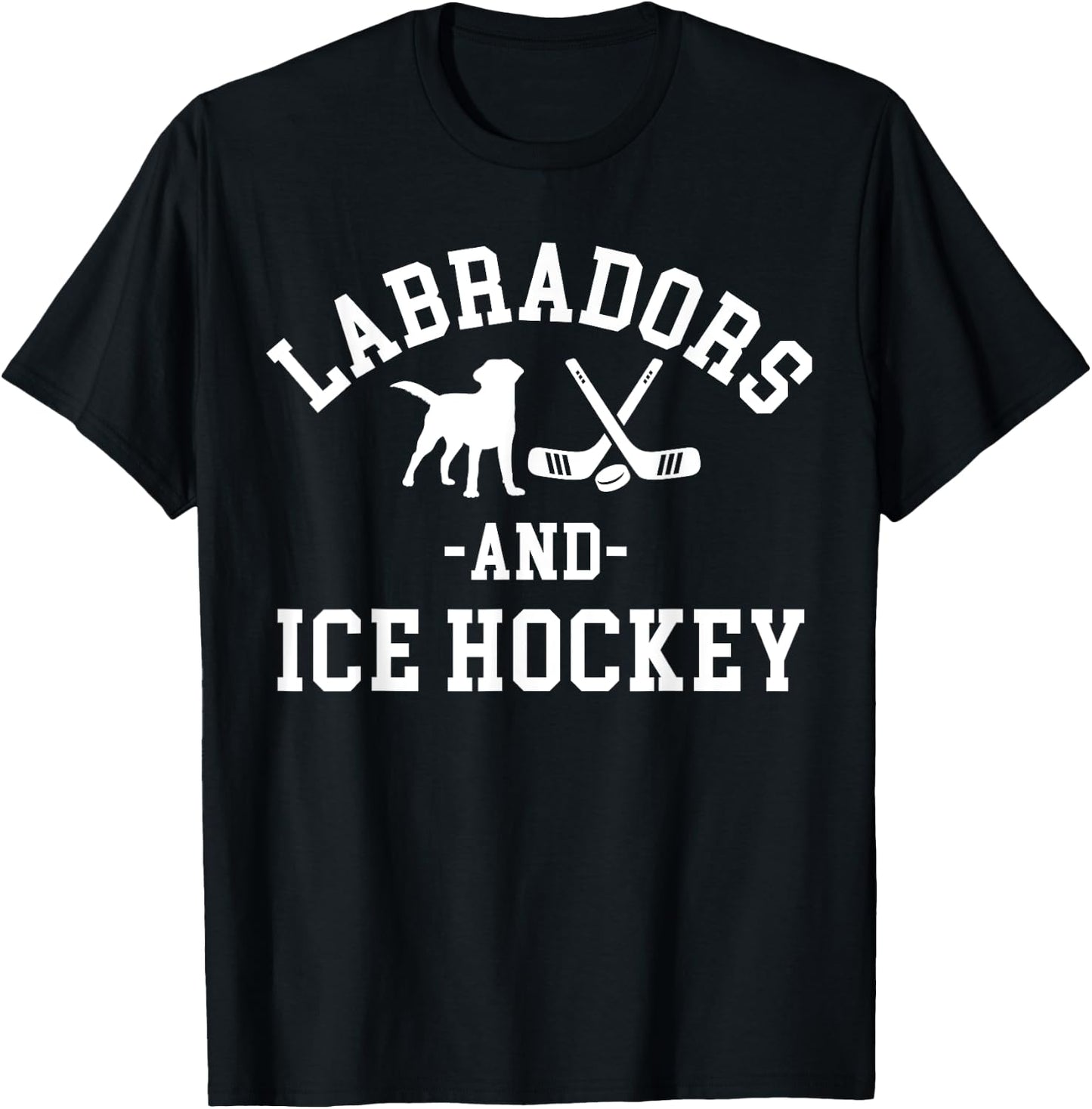 Black Yellow Chocolate Labs Ice Hockey Labrador Lab Mom Dad T-Shirt - T-Shirt | Black