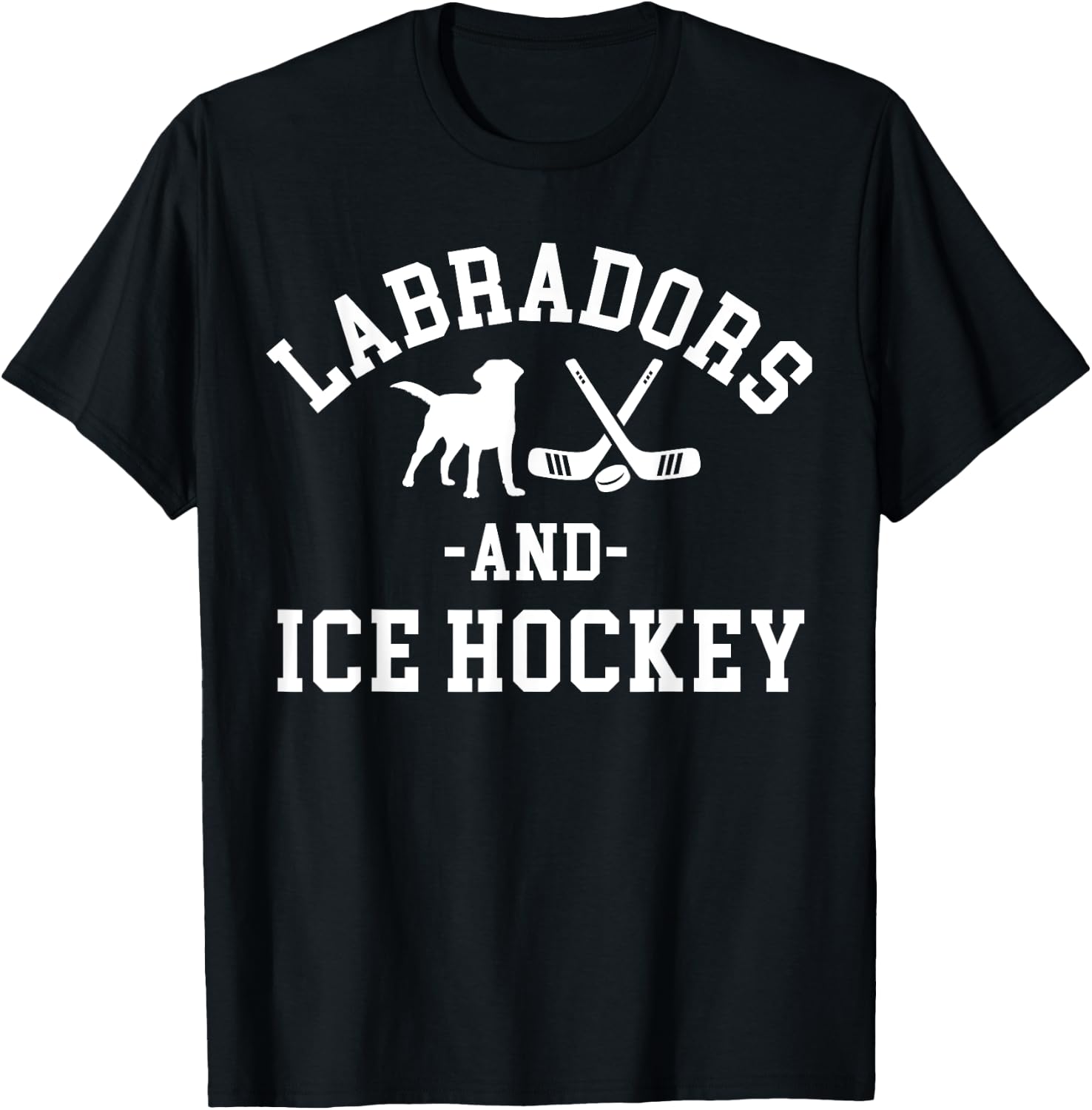 Black Yellow Chocolate Labs Ice Hockey Labrador Lab Mom Dad T-Shirt - T-Shirt | Black