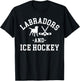 Black Yellow Chocolate Labs Ice Hockey Labrador Lab Mom Dad T-Shirt - T-Shirt | Black