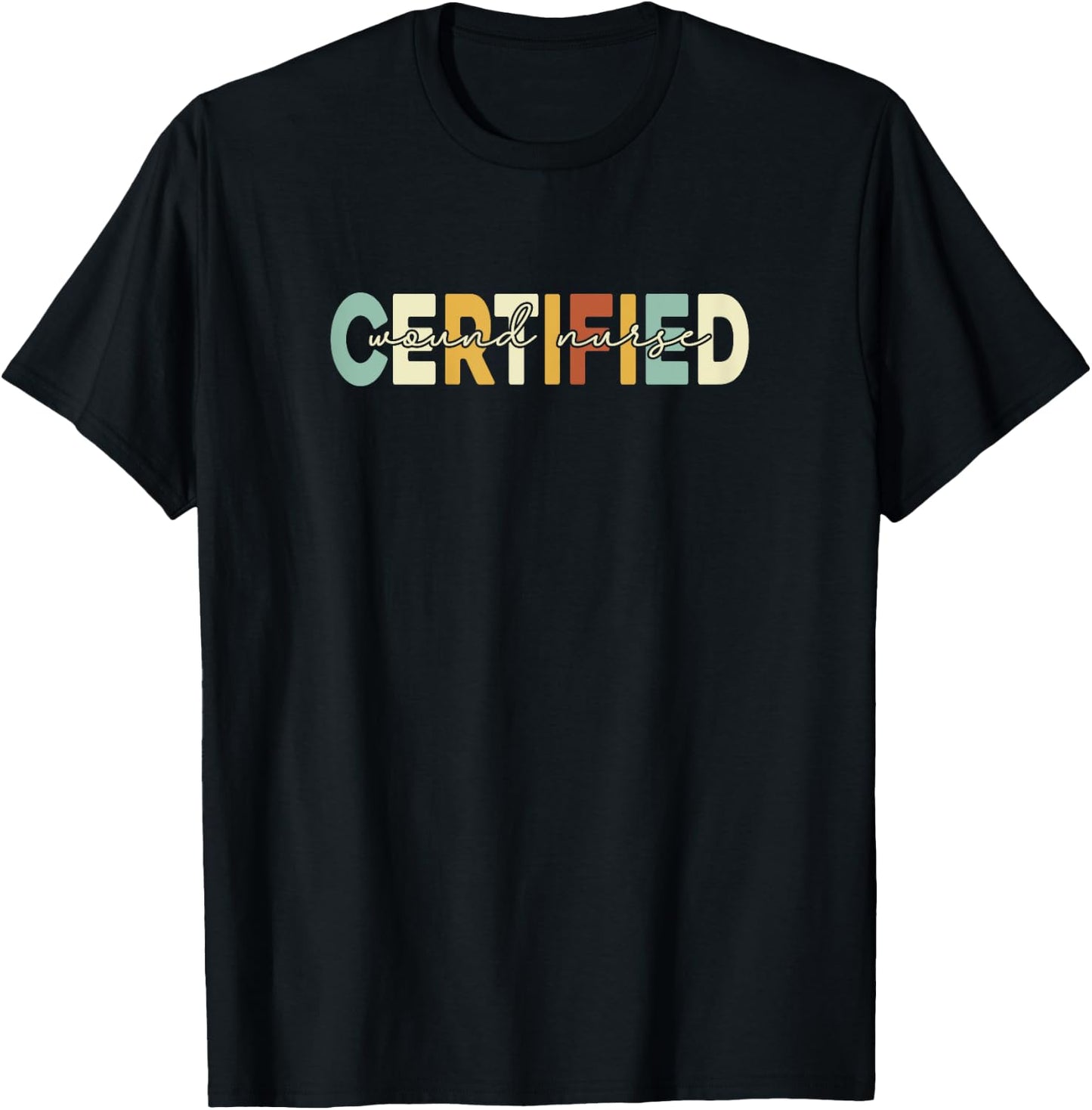Certified Wound Nurse, Women Wound Nurse Retro T-Shirt - T-Shirt | Black